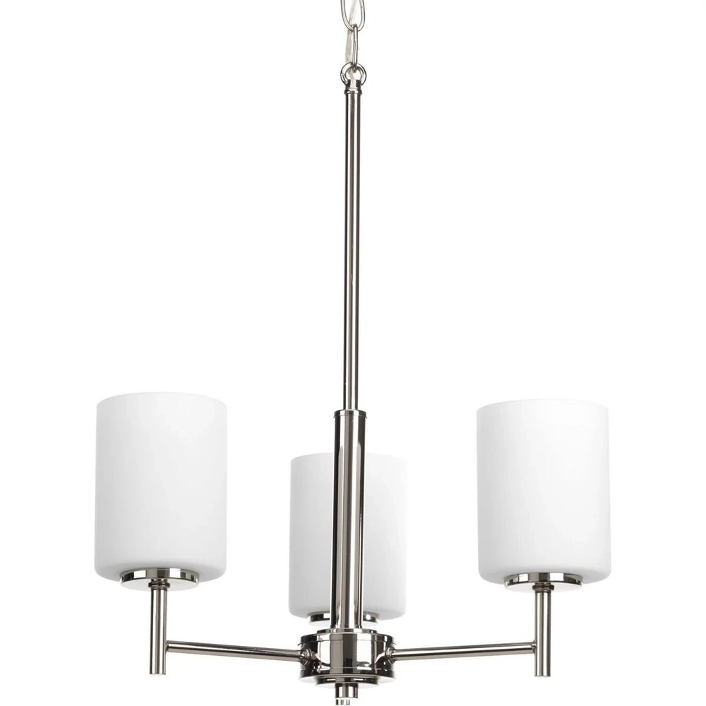 Progress Lighting - Replay  Three-Light Etched White Glass Chandelier P4318-104